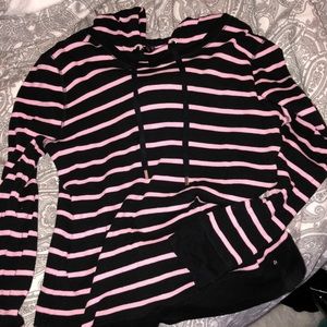 Pink and black stripped Ralph Lauren hoodie